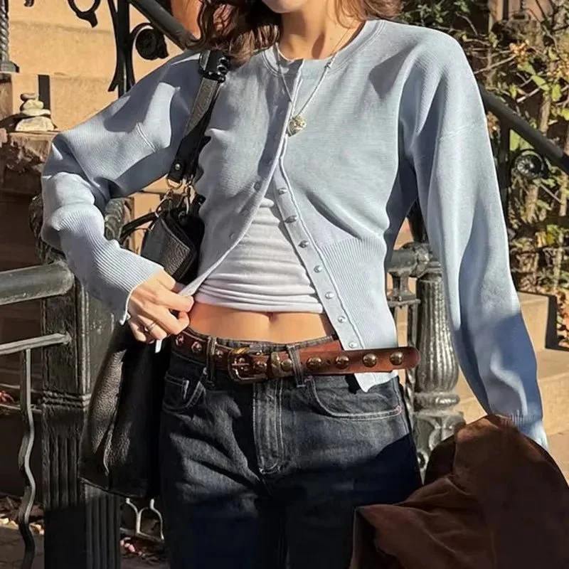 Alice Cardigan Sweater with Round Neck - Image 5