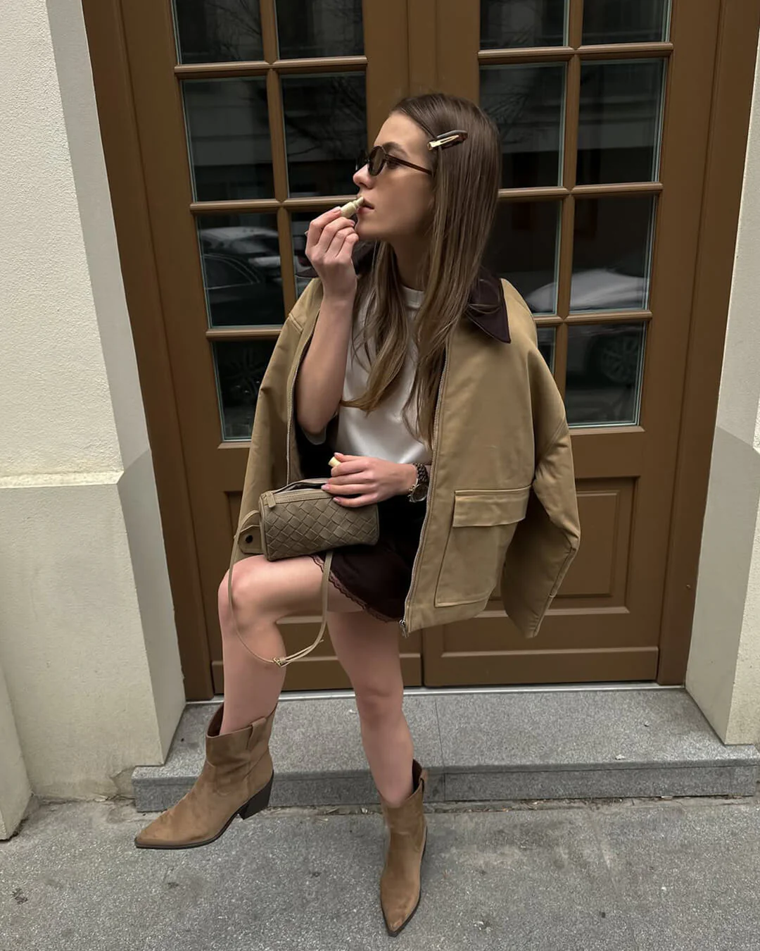 Eva Woven Suede Bag - Image 12