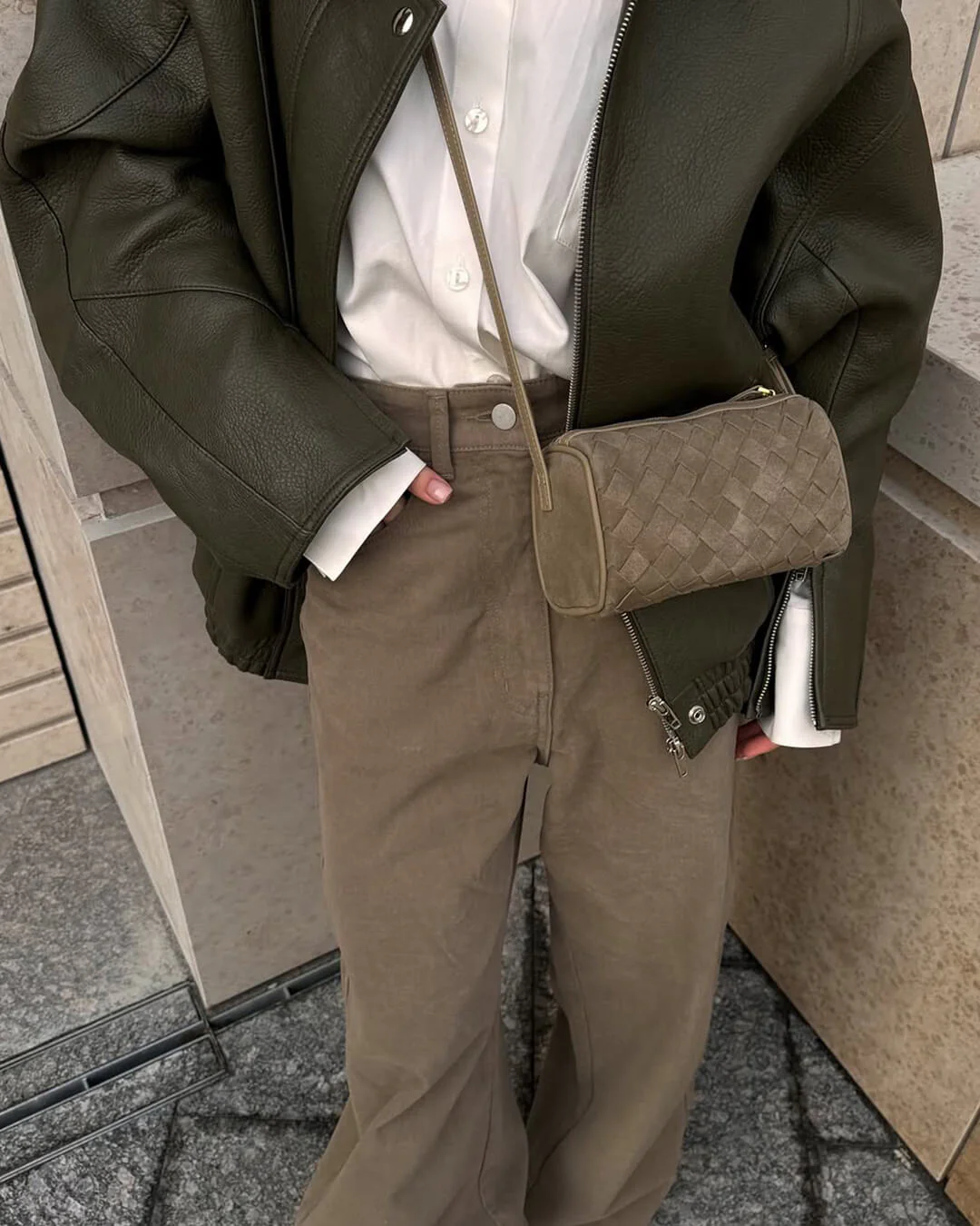 Eva Woven Suede Bag - Image 5