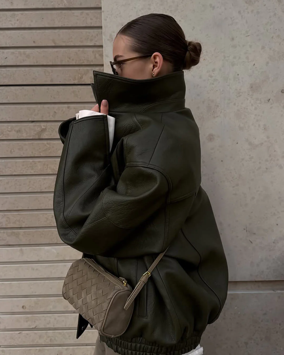 Eva Woven Suede Bag - Image 8