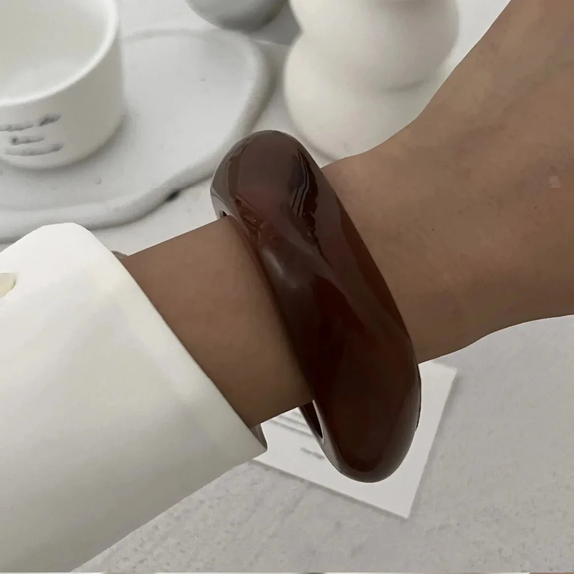 Geometric Acrylic Bangle Set - Image 6