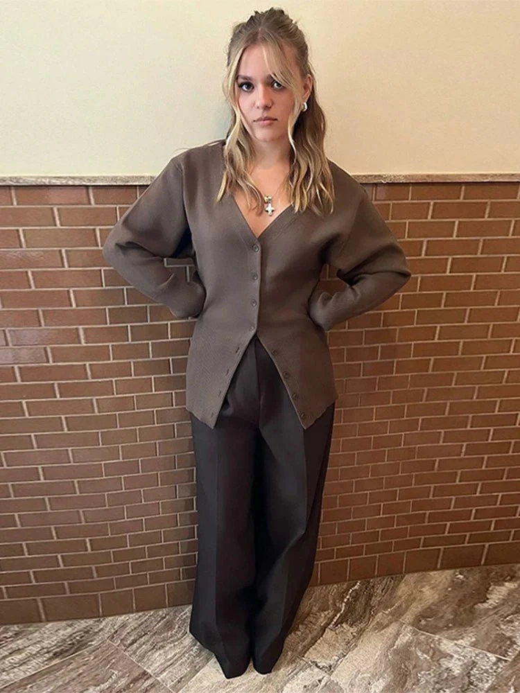 Hannah V-Neck Knit Cardigan - Image 7