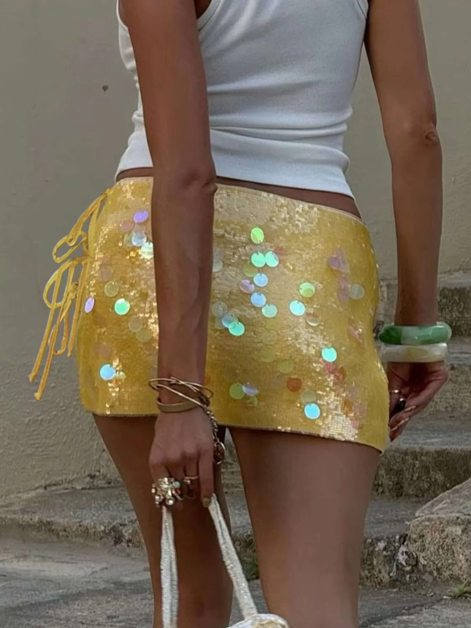 Ilayda Sequin Mini Skirt - Image 3