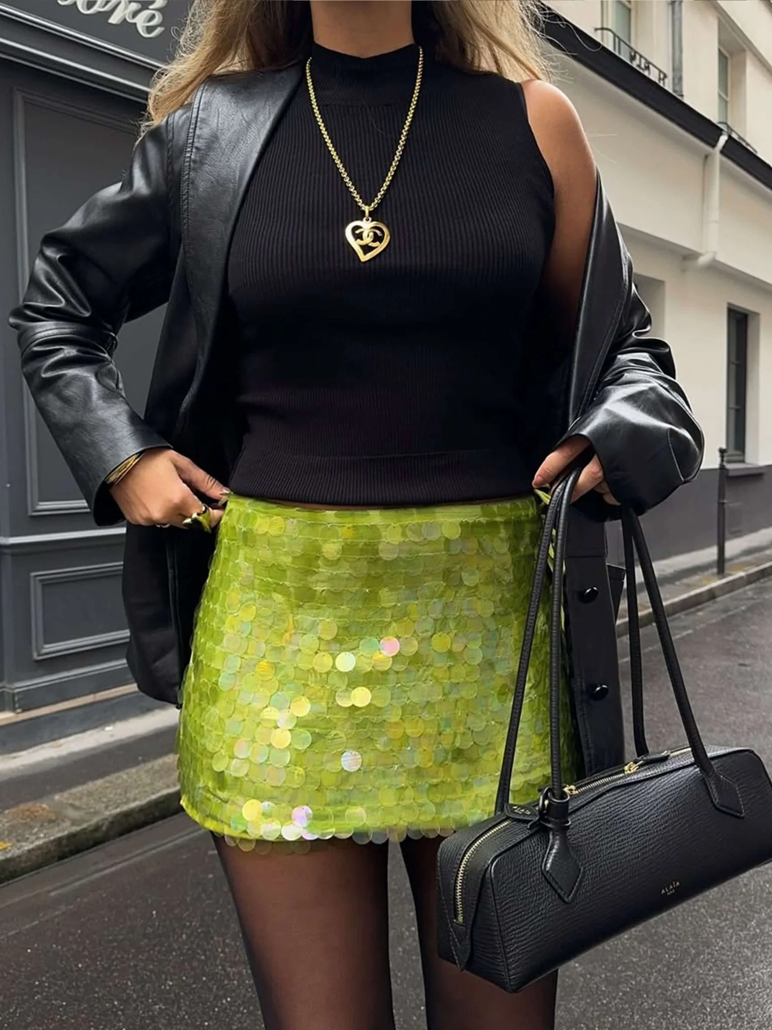 Ilayda Sequin Mini Skirt - Image 4