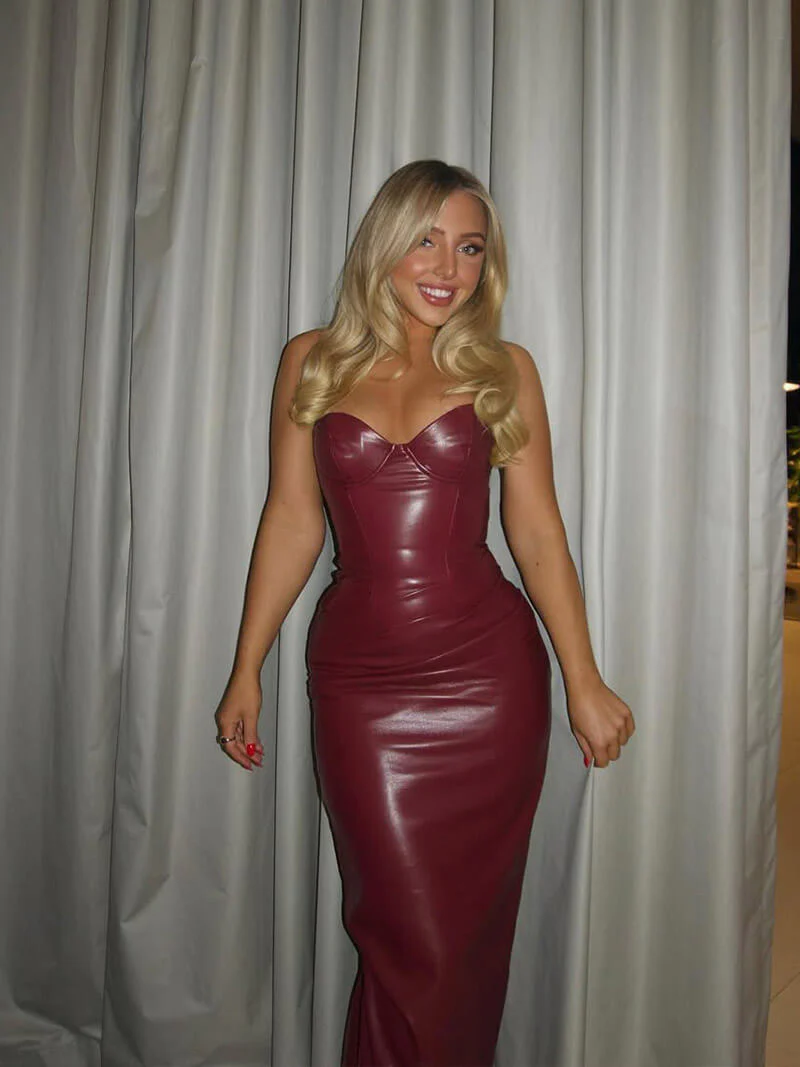 Juliana Midi Leather Dress - Image 9