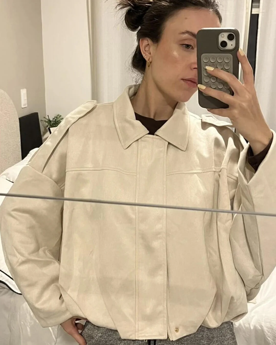Lara Suede Bomber Jacket - Image 14