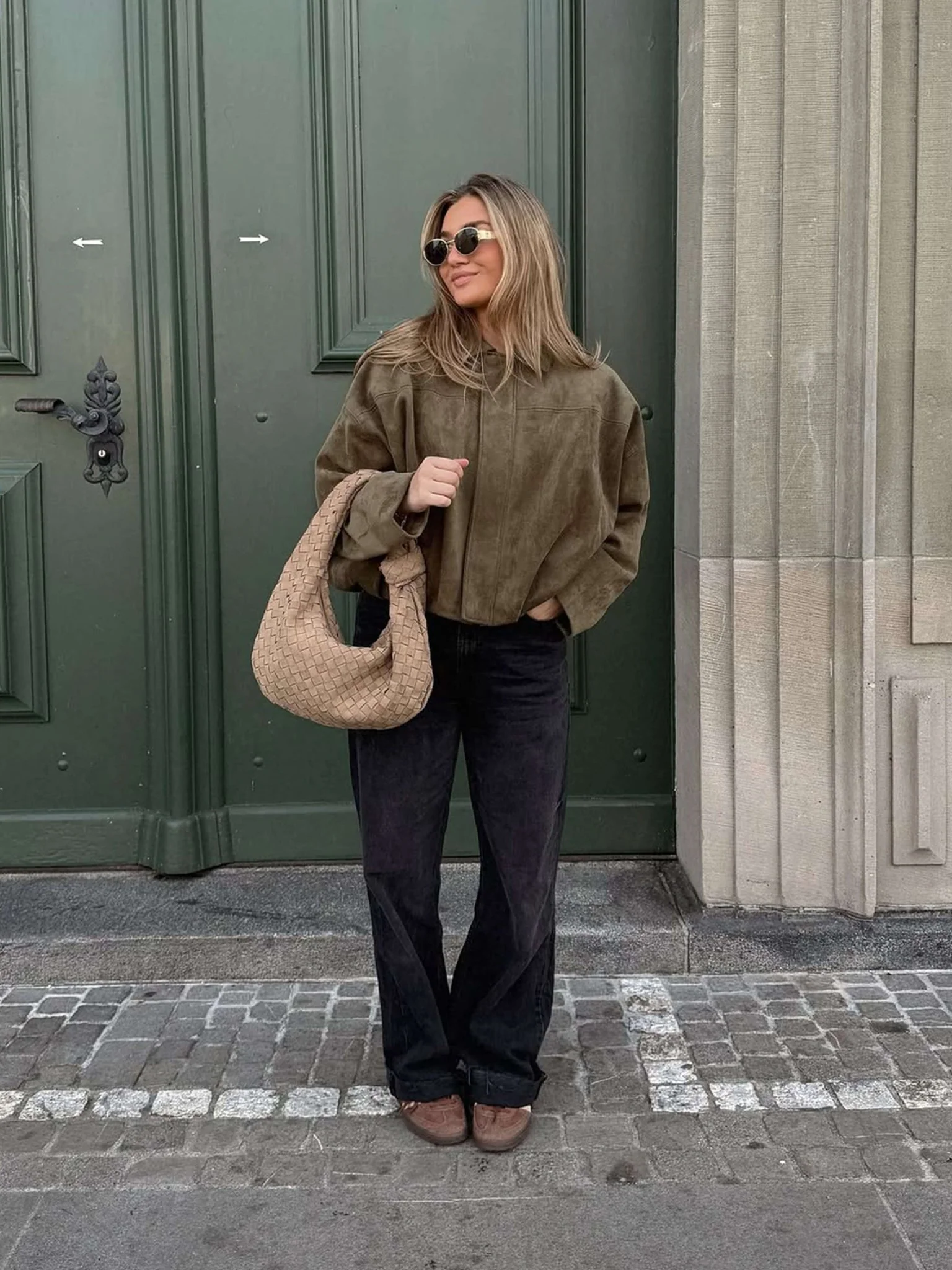 Lara Suede Bomber Jacket - Image 15