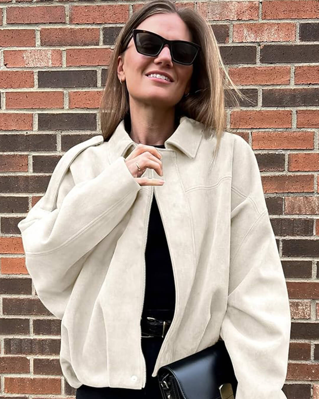 Lara Suede Bomber Jacket - Image 17