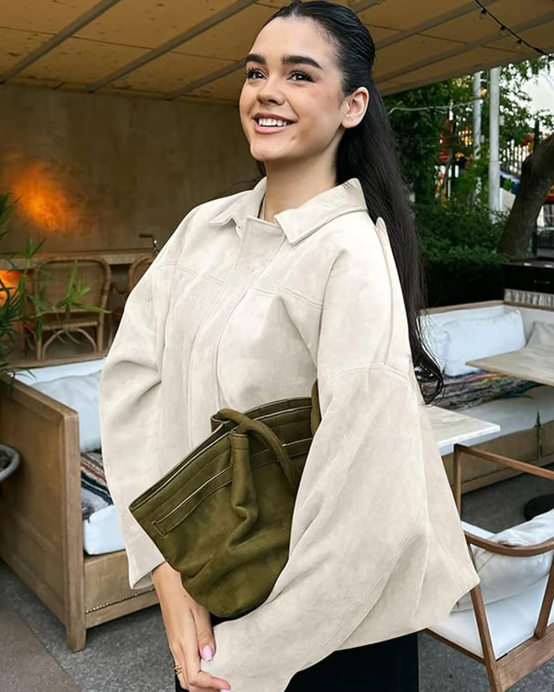 Lara Suede Bomber Jacket - Image 19