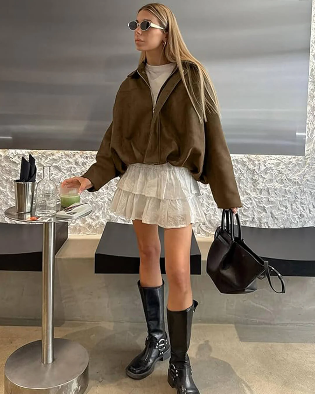 Lara Suede Bomber Jacket - Image 25