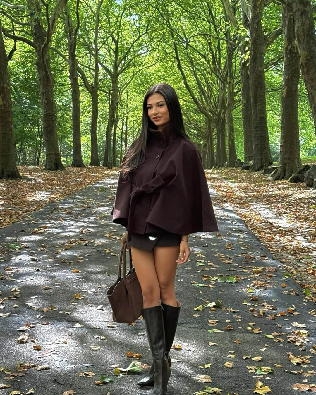 Marianne High-Neck Belted Cape Jacket - Image 12