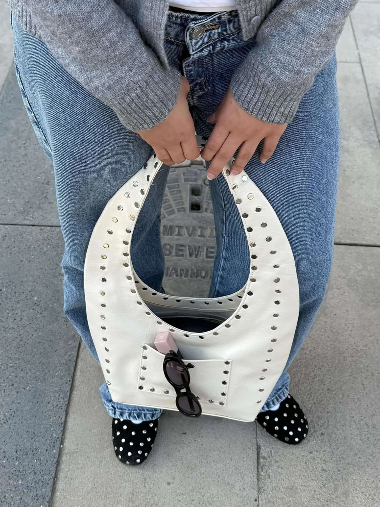 Stefani Studded Tote Bag - Image 16