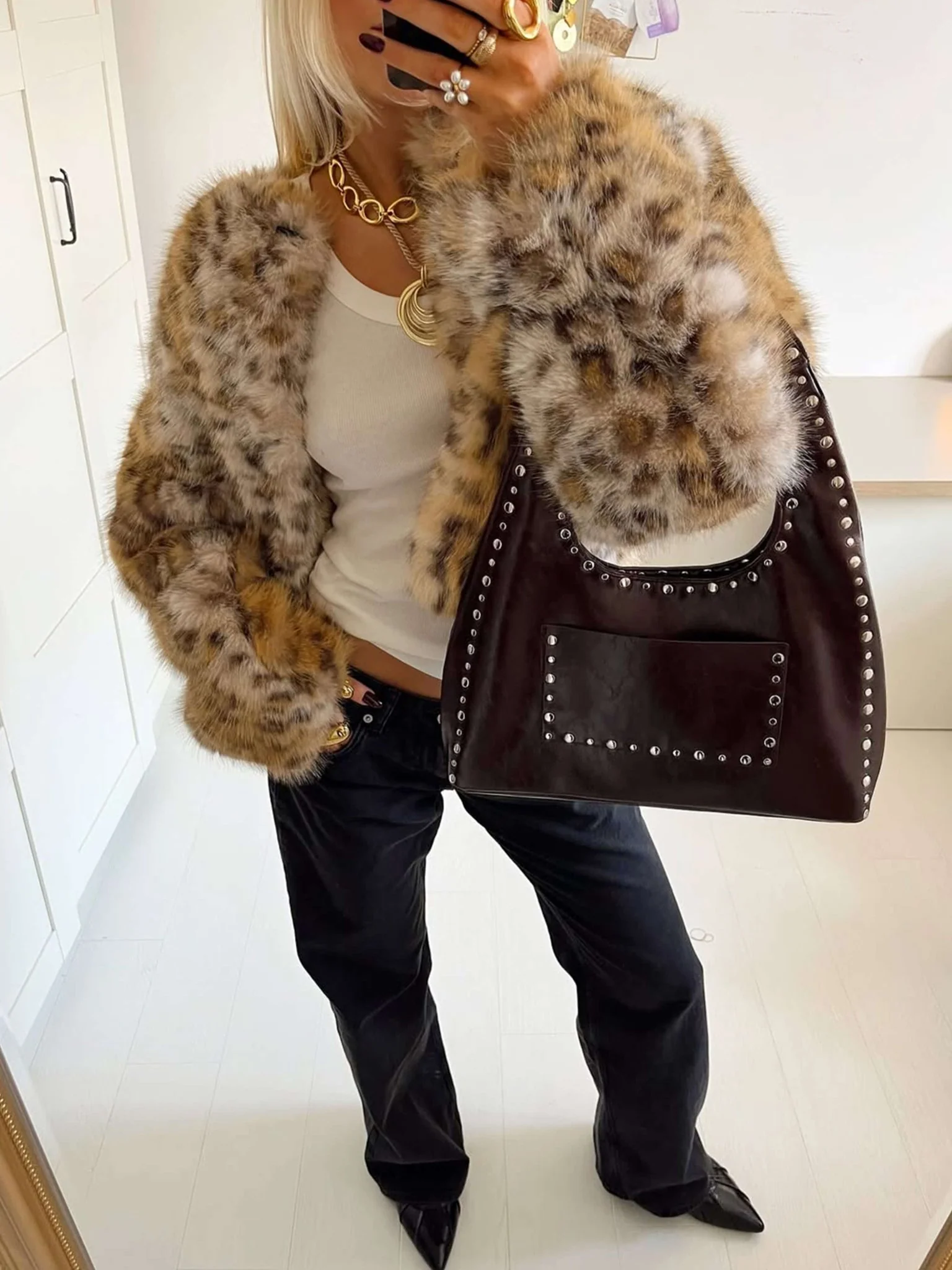 Stefani Studded Tote Bag - Image 6