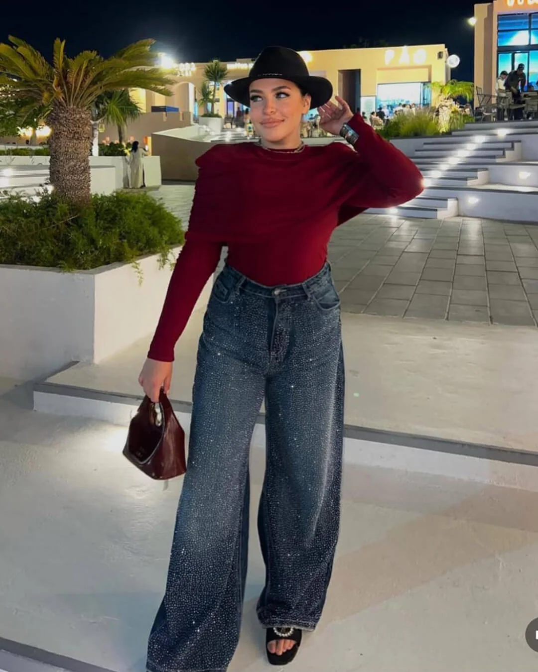 Tara High-Waist Glitter Jeans - Image 4