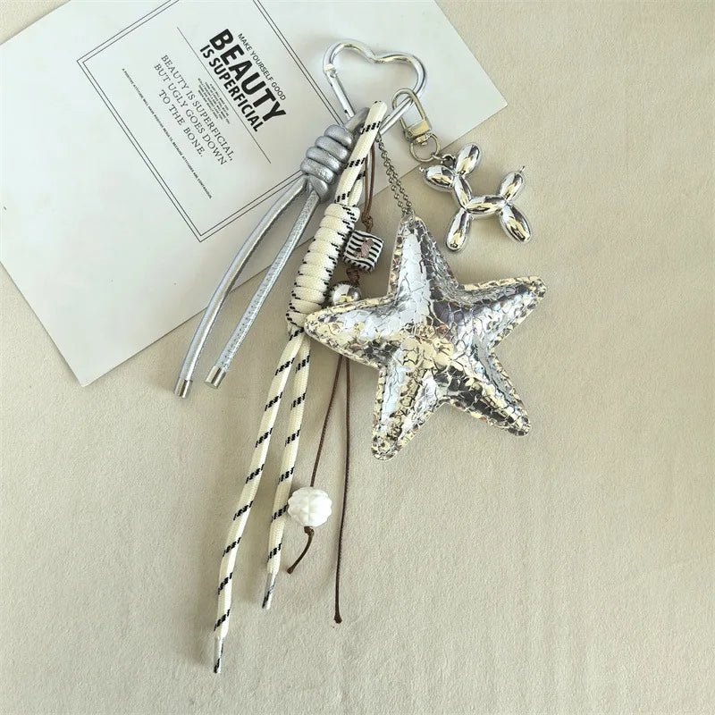 Vegan Leather Star Keychain Pendant - Image 6