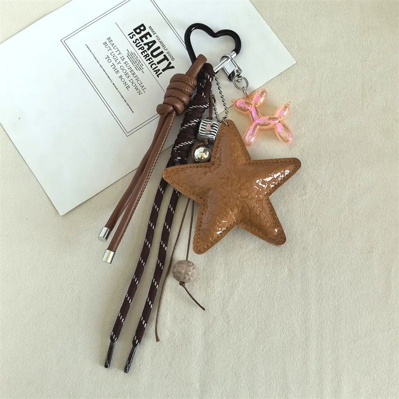 Vegan Leather Star Keychain Pendant - Image 7