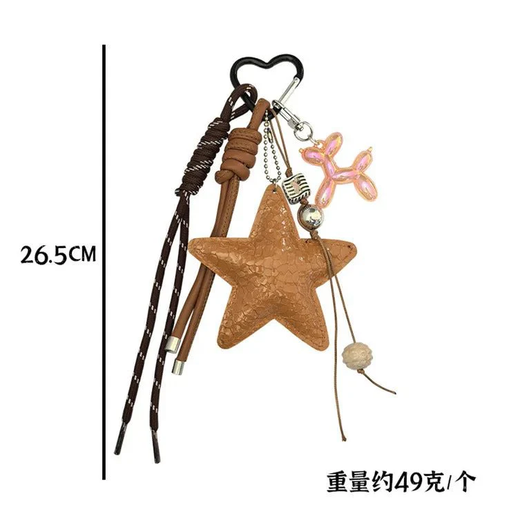 Vegan Leather Star Keychain Pendant - Image 8